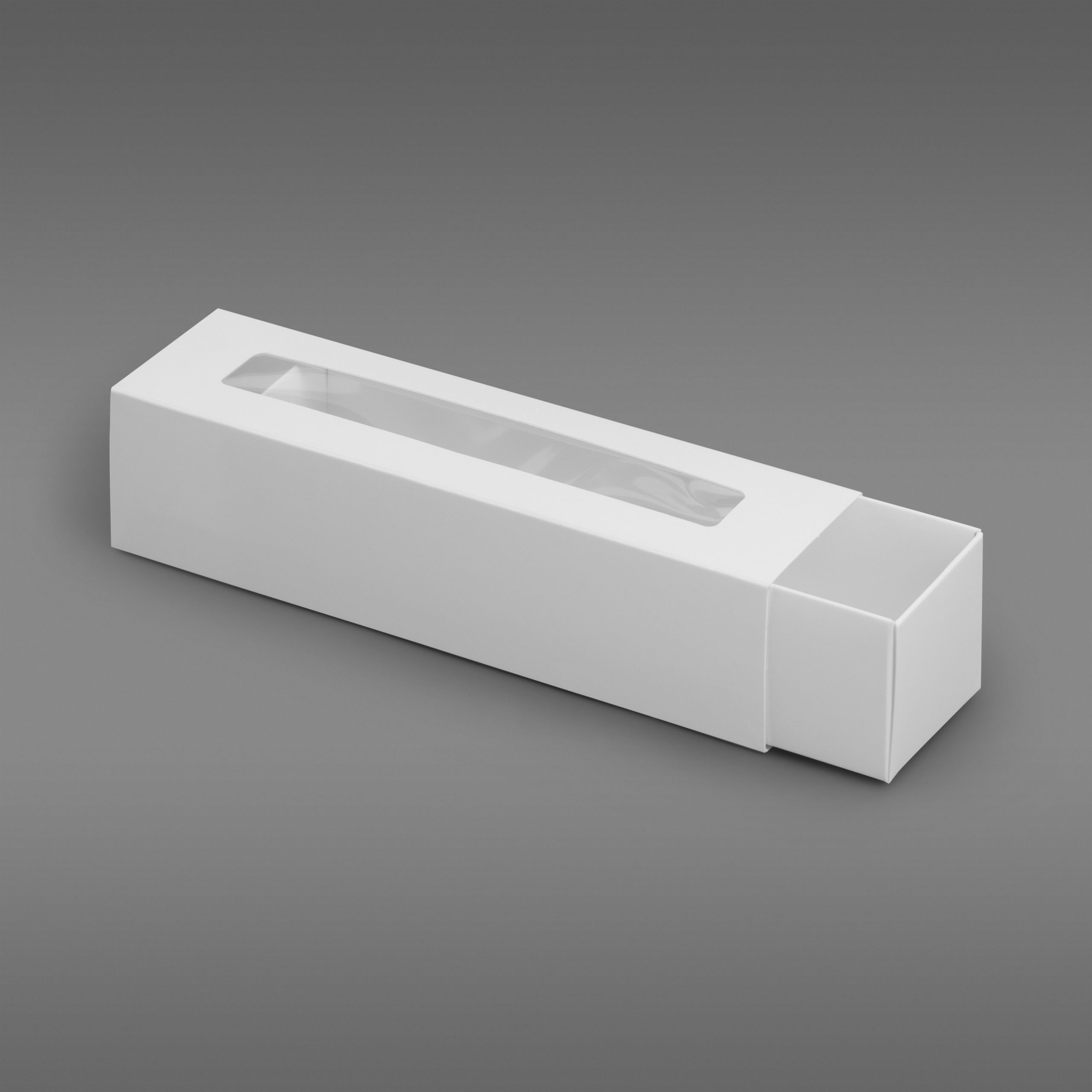 Enkel makroneske m:vindu, hvit