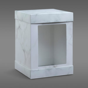 Høy kakeeske, marmor